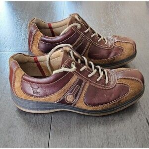 ECCO YAK Brown Leather Lace-Up Sneakers Mens Size 41 US 8 Y2K